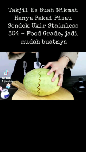 PISAU SENDOK UKIR SOP SALAD BUAH FRUIT DOUBLE HEADED CRAVING SPOON STAINLESS 304 FOOD GRADE