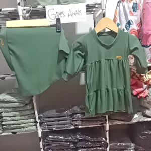 (b2v berkah store) gamis anak perempuan gamis set hijab 6 - 12 bulan