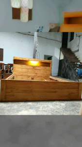 Dipan Box Custom Minimalis Warna Natural Doff Tempat tidur Box kayu jati TERMURAH BISA COD