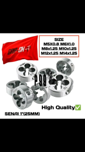 Grip-On Round Dies Senay – Grip-On Mata Senai Bundar M5 M6 M8 M10 M12 M14 – Ukuran Mata 1”–25mm Perbaiki Bentuk & Sney Snai Ulir Derat Luar Baut 8 10 12 14 17 19 New