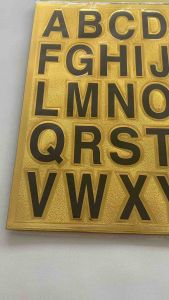 Stiker Huruf Angka Dekorasi Gold