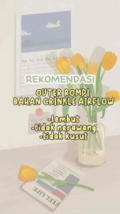 Outer Kondangan Crinkle Airflow / Outer Wanita Kekinian Long Vest