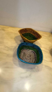 Square shaped bowls handmade from recycled paper | Great gift ideas for Christmas CNY. New Year Hari Raya