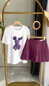 ●ECLAIRE● 043 Rok Skirt Mini Lipat Kasual Casual Korea Modis Mode Trendy Import Premium Ungu 83027