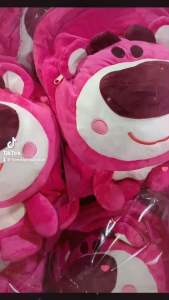 Balo Đi Học Đi Chơi Hình Gấu Dâu Lotso Size 38cm Màu Hồng Lông Nhung Mịn Siêu Dễ Thương  Siêu Cute