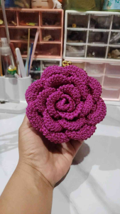 Rose coin purse/crochet rose coin purse/coin purse rose crochet