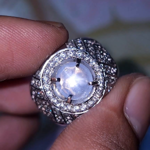 natural light blue sapphire star ceylon safir srilanka no treatment BODY GLASS