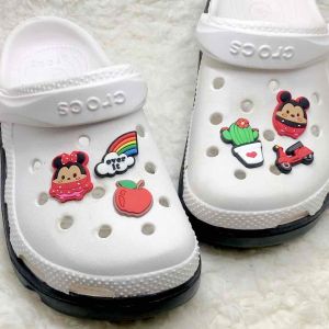 JBSET MKติดรองเท้ามีรู “ มิกกี้ มินนี่ ” 6 ชิ้น 👸👌🏻👠 shoe Charm “ Mickey Minnie in Red “ 6 pics 🌸🌈🦋ตัวน่ารักมุ้งมิ้ง