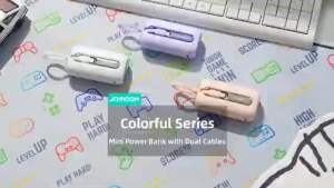 JOYROOM 22.5W mini Power Bank 10000mAh with Dual Cables 3C Certified(China Compulsory Certification)中国强制性产品认证 (CCC标志)