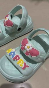 Sendal anak perempuan tali belakang motif pita happy lucu manis