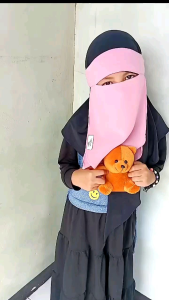 CADAR NIQOB BANDANA ANAK 2 LAYER TANPA KAHITAN BAWAH MATA