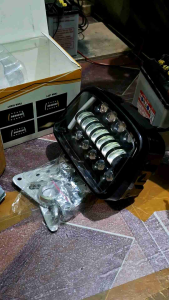 Headlamp Lampu Depan RX King Daymaker Oval 16 LED & Set Breket BPRO Shock