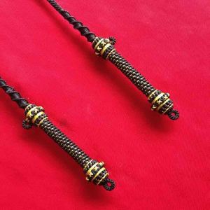 สร้อยคอเปิดหน้าขนาด4มิลยาว25นิ้วห่วงคู่เชือกเทียนถักผสมไหมทอง