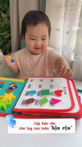 Sách Vải Cao Cấp- Cặp Bận Rộn Montessori Busy Board. Đồ Chơi Thông Minh Cho Bé Phát Triển Vận Động Tinh Kĩ Năng Toàn Diện Cho Trẻ Từ 1 Tuổi
