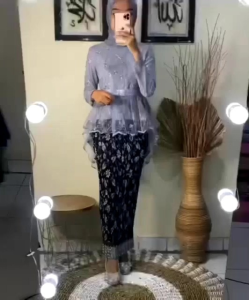 Setelan Kebaya Aurora Pita Tile Bawahan Rok Plisket Batik Panjang Kebaya Wisuda Lamaran Kondangan Dan Kebaya Pesta Lainya