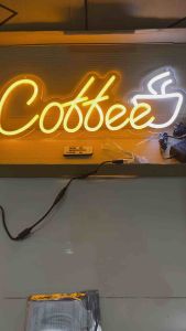 ป้ายไฟ ป้ายไฟร้าน ป้ายไฟตัวอักษร ป้ายไฟวิ่ง ป้ายไฟled ป้ายไฟนีออน ป้ายไฟกาแฟ ป้ายไฟcoffee สีเหลืองแก้วขาว