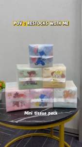 JOYEASE 8 Pack 3ply Mini Printed Tissue Pouches with Stitch Character Design for Portable Handkerchief Use. Facial tissues 120 sheets x 3 ply. 1 pack 40 pull. Ready stock. 24 hour ship.
