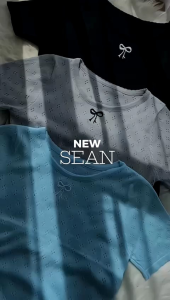 LEONA SEAN TREASURE: Desain Knit Lengan Pendek Pita Mini Fashion Korea Gaya Baru