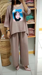 setelan crinkle airflow atasan setelan celana kulot