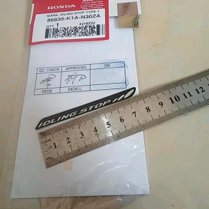 sticker stiker mark label idling stop 8cm beat k1a original honda
