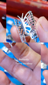 Womens butterfly genuine silver butterfly (JR049)ring