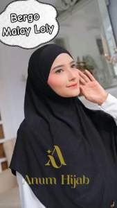 (ANUM) Bergo Instan Malay Lolly // Size L // Matt Jersey Premium