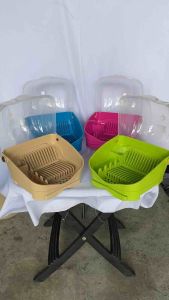 Mini Shell Dish Drainer Plate Utensils Organizer With Dip Tray And Cover