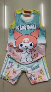 (11-42kg)  Bộ sát nách quần lửng bé gái thun lạnh 3D loại 1 mềm mịn co giãn dễ mặc bao xinh (379)