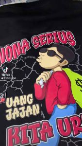 KAOS pasukan jarang pulang nona serius (tebal bahan combed 24s)