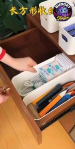 RECTANGULAR STORAGE BOX 2PCS | KOTAK SIMPANAN SERBAGUNA UNTUK RUMAH & DORM | DESKTOP DRAWER ORGANIZER