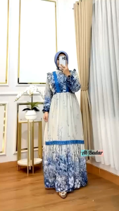 Gamis Set Hijab Ceruty Full Furing Premium