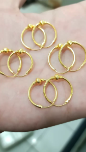ANTING RING BOLA PERAK 925 LAPIS MAS