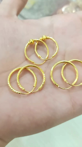 ANTING BULAT DEWASA PERAK 925 LAPIS MAS