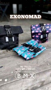 BMX Cycle Center Exonomad Brand Bicycle Hip Pouch / Bag FLAMINGO Design (Available in Teal & Navy Blue)