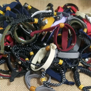(PERLUSIN) Gelang Plat Tali Untuk Ukir Nama Isi 12pcs