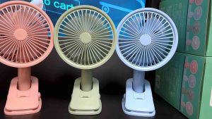 {READY STOCK}Portable clip on / desktop USB charging fan with RGB led lights