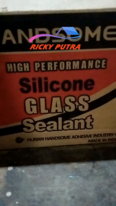 silikon sealent Handsome lem kaca botol warna clear putih hitam isi 300 gr