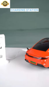 655-81 Rechargeable Remote Control Car with Lights EV Charging Station USB Cable Yellow Sports Car Orange Grey Blue SUV