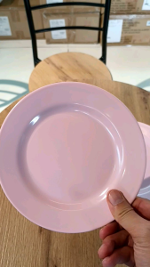 จาน​กลม​ตื้น​ 7​นิ้ว​ 2​สี​ เมลามีน​แท้​เกรด​เอ​ ยี่ห้อ​สยาม​เบส​แว​ร์​ [12​ชิ้น]​