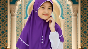kerudung/jilbab anak model ivo kancing
