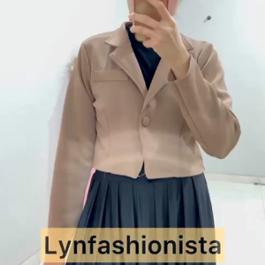 LYNFASHIONISTA - BLAZER CROP WANITA CASUAL SCUBA PREMIUM/A18