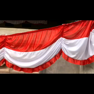 Bendera Backdrop Karet Peles dan Satin