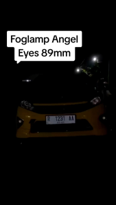 Foglamp LED Angel Eyes 89mm COB DC12V 10W Isi 2pcs lampu Fog Lamp Mobil Angel Eye Foglemp Foglem BB