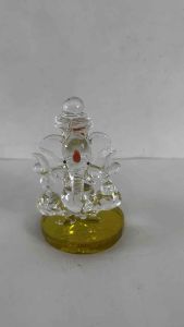 พระพิฆเนศ 2 เศียร/ Crystal Lord Ganesh Ji Idol Decorated/ Yellow/ Made in India