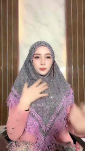 Hijab instan FATMA bergo kerut dahi renda mewah by FO hijab wanita muslim dewasa