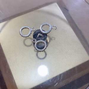 Charm ống lùa đính đá pha lê có móc treo hở bạc S925 làm vòng handamde