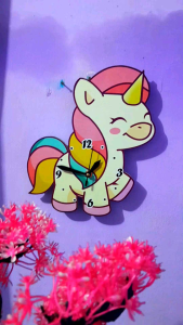 Jam Dinding Aesthetic Karakter Unicorn