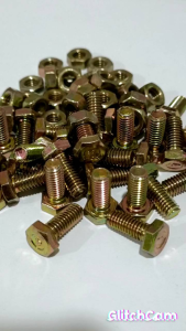 Baut Mur Kuning - Baut 10/6mm x 2cm (paket 25pcs)