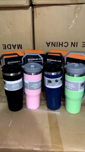 viral edisi terbaru termos mug 900ml tahan panas dan dingin gratis sedotan