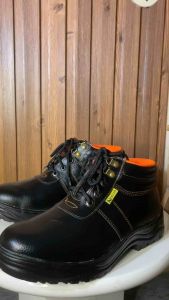 Sepatu kerja safety Boots Ring Tali ujung besi Boots Hitam Pria Shoes